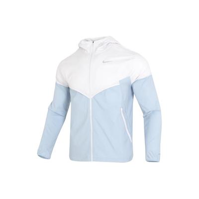 Jaqueta Casual de Treino com Logo Color Block e Recortes com Capuz Masculina Jaquetas Azul-Claro FB7541-094
