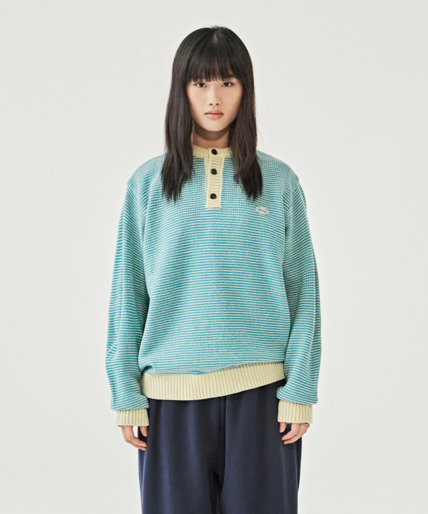 MMLG Breezy Henley Neck Knit (Green)