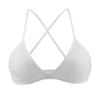 Cross Back Cotton Triangle Bralette - Wireless, Breathable, Lightly Fitted Ribbed Underwear