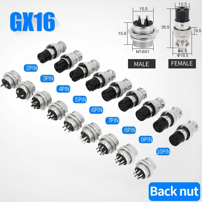 5/10/20Sets GX12 GX16 GX20 Connectors 2 3 4 5 6 7 8 9 10 12 14 15 Pins Male&Female Aviation Plug Socket Connector