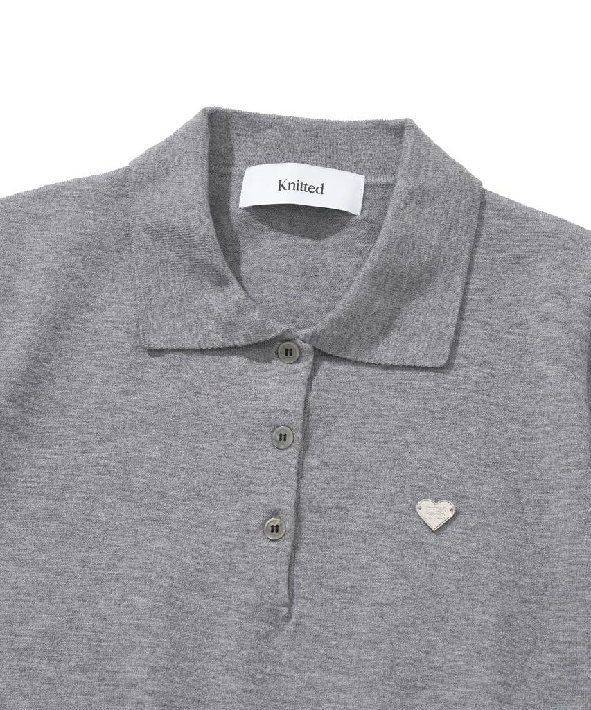 KNITTED (W) Basic Essential Washable Collared Knit Grey
