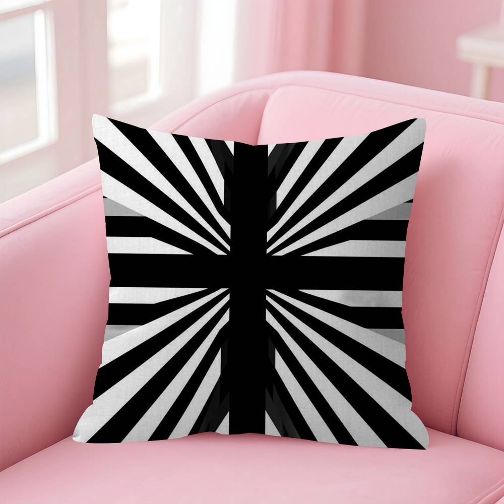 Black White Striped Geometric Rectangle Cushion Cover Polyester Sofa Cushions Decorative Throw Pillows Decoration Pillowcover