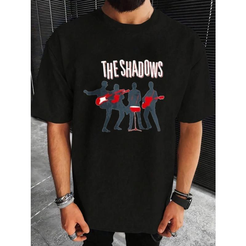 European sizes Men'S T-Shirt Featuring The Shadows, a Retro Rock & Roll Band from The 1960S - Vintage Graphic Tee Showcasing The Iconic Logo