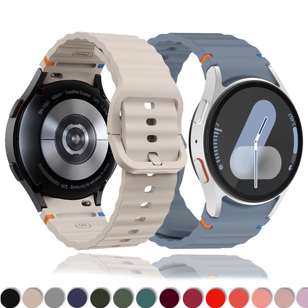 Original Silicone Band for Samsung Galaxy Watch 7 6 4 5 Pro FE 44mm 40mm Correa Bracelet Galaxy Watch4 6 Classic 43mm 47mm Strap