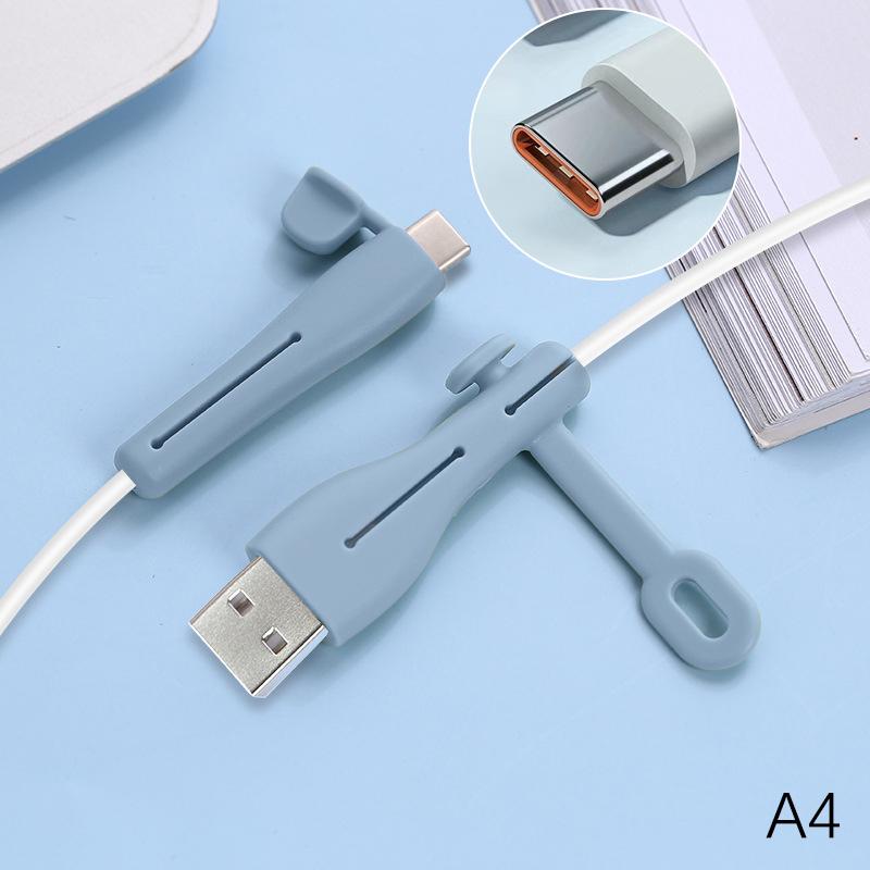 Universelle Datenkabel-Schutzhülle Silikon Anti-Bruch Ladekabel-Schutzhülle mit Staubschutzkappe Kabelschutz
