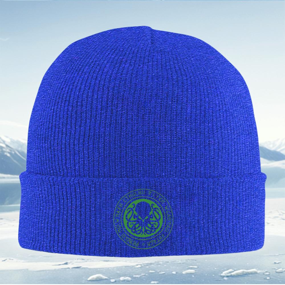 Cthulhu Circular Symbol Tentacles Black Green Men Women Unisex Knitted Hat Beanie Pullover Cap Winter Thermal Warm Christmas Out