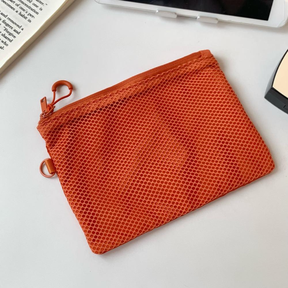 Multi-purpose Mesh Makeup Storage Bag Card Holder Double-layer Mesh Coin Purse Lipstick Cosmetics Square Travel Mini Bag Travel