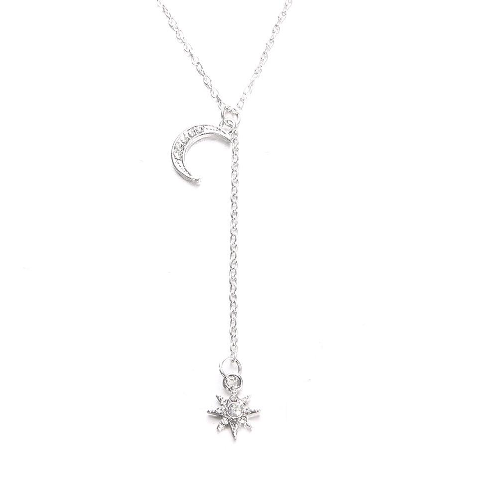 Alloy Fashionable Retro Necklace For Women Geometric Design Multilayer Chain Rhinestone