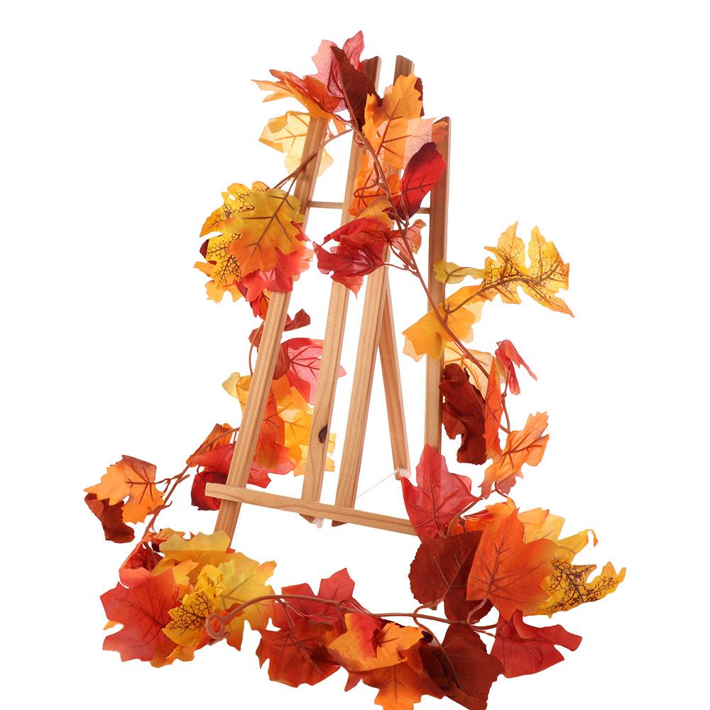 Creative Red Autumn Maple Leaves Realistic 1.7m Artificial Maple Garland Durable Colorful Simulated Maple Leaves Indoor Outdoor