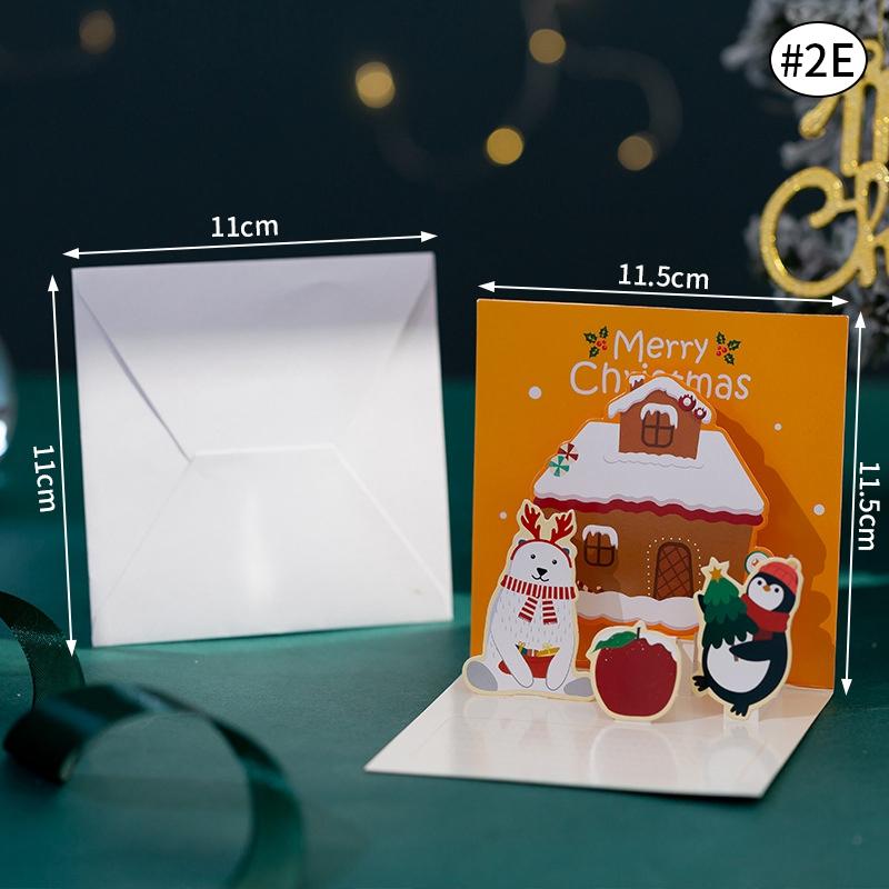 3D Christmas Tree Greeting Cards Desktop Decor Xmas Party Pop Up Card Postcard for Kids 2025 New Year Home Decoration Supplies