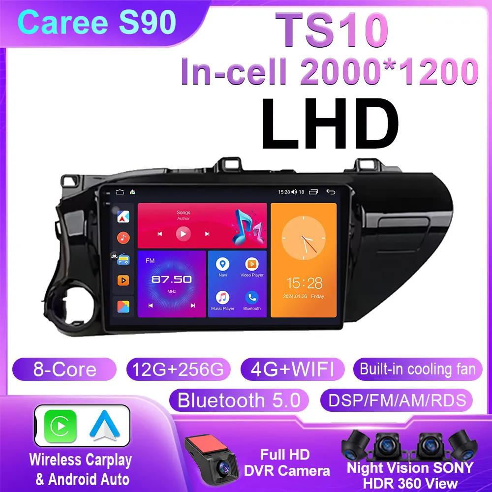 Android 14 Carplay Car Radio For Toyota HILUX REVO VIGO IMV 2016 2017 Navigation GPS Multimedia Player WiFi+4G Stereo Video BT