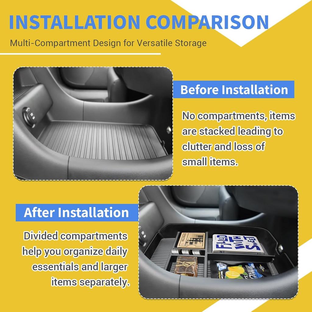 2026 Palisade Lower Center Console Organizer Tray Compatible with Hyundai Palisade 2026 Accessories – -Fit TPE Under Console ert Storage Pallet