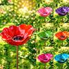 2Pcs Metal Flower Garden Stakes, Decorative Bird Bath, Outdoor Bee Watering Station, Flower Design Water Feeder Bath Bowl for Bees Butterflies