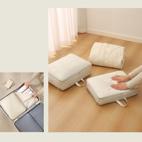 Kompressions-Aufbewahrungstasche mit Reißverschluss und Griff, Aufbewahrungskorb für Kleidung, Schrank-Organizer, Umzugspaket, Bettbezug, Bett