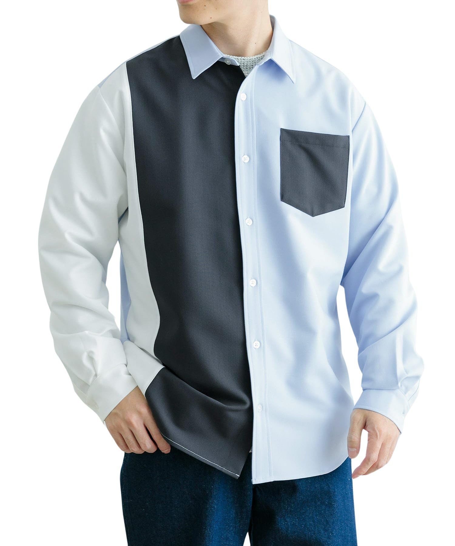 

Платье с вертикальным переключателем Urban Research Items с длинным рукавом Размер Размер Мужская рубашка, L.BLU, M, IT44-13A008