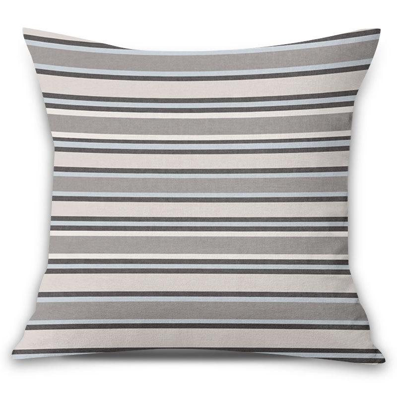 Simple Geometric Linen Pillowcase Plain Color Office Waist Decorative Backrest Cushion Design