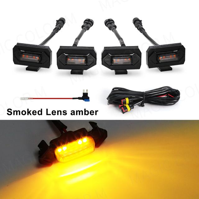 For Toyota Tacoma Off Road & Sport 2020 2021 2022 Led Grill Light Car Front Grid Warning Daylights DRL Daytime Running Lamp 4PCS