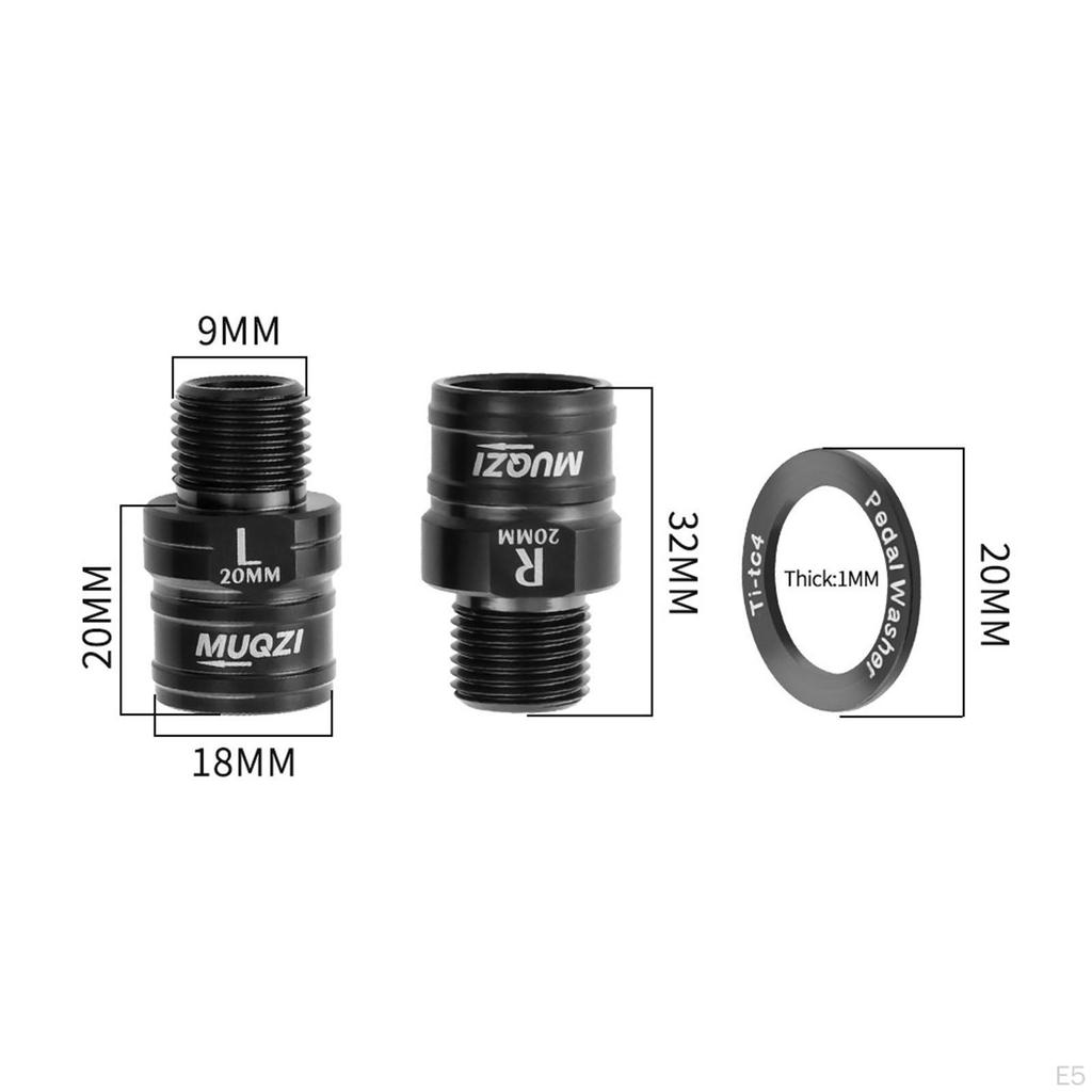 2 Pieces 20mm Bike Pedal Extender Axle Extension Sturdy Parts Cycling Pedals