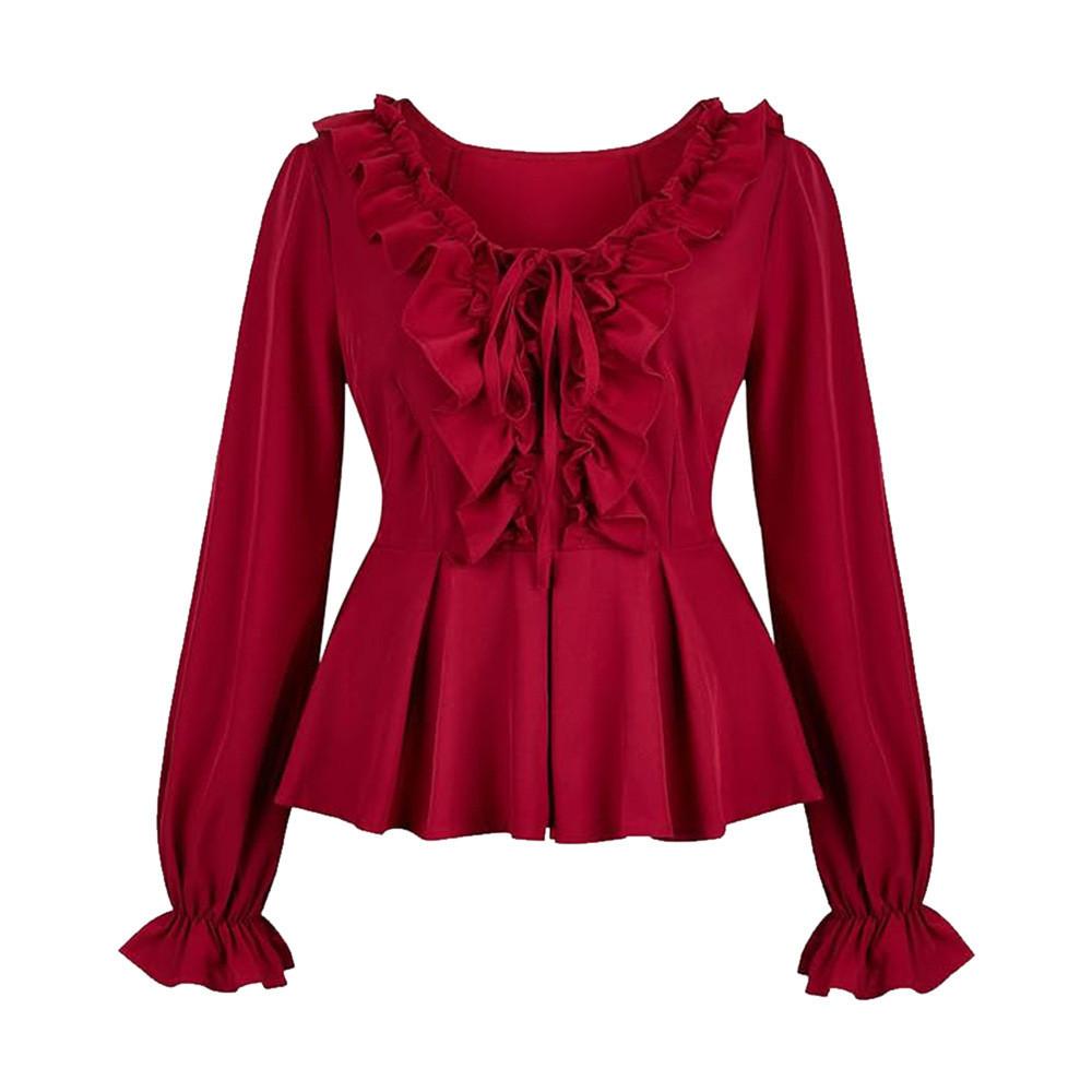 

Рубашка с рюшами в стиле Ренессанс для Хэллоуина, косплея, полиэстер, разноцветная XXXL