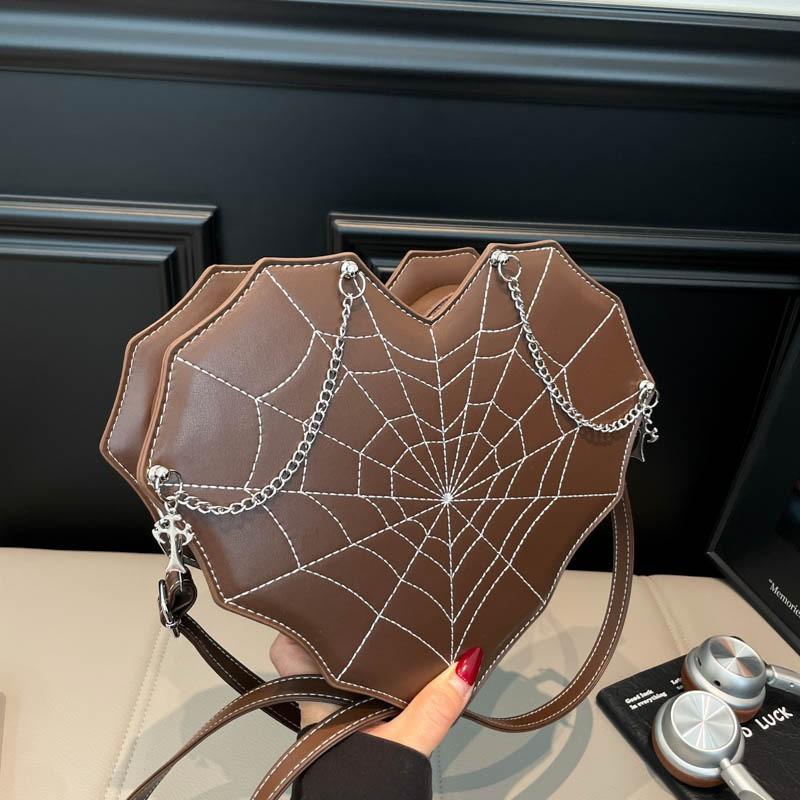 Niche Special-shaped Bag Sweet Girl Cool Spicy Style Love Cross-body Personalized Dark Spider Web Shoulder Female