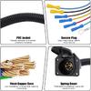 7 Way Trailer Plug, 7 Pin Trailer Connector Socket With Dust-Proof Spring Cover - 7-Way RV Trailer Wiring Harness For Truck, Trailer, RV - Waterproof