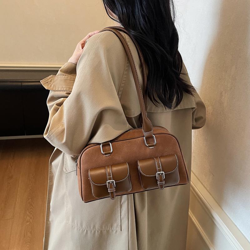 Wiosna 2025 Retro Koreański Modny Damski Dużej Pojemności Torba Tote Pod Pachę Torba Bowlingowa