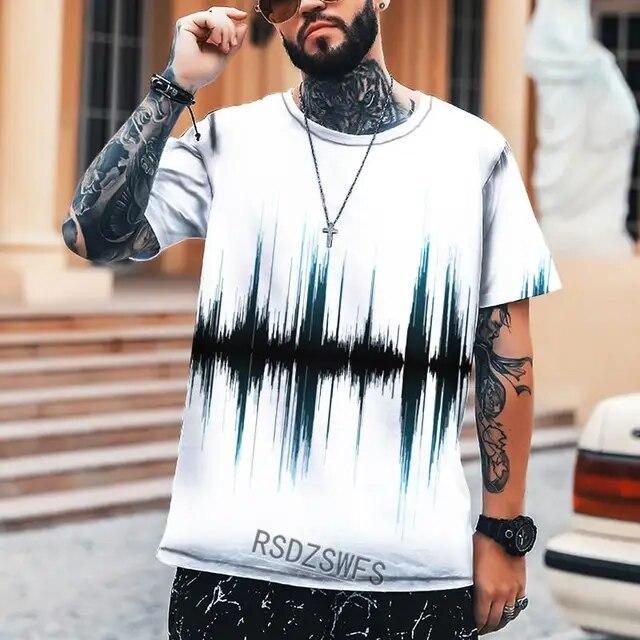 Sommer Männer T-Shirt Stil EKG Rot 3D Druck T-shirt Oansatz Hohe qualität