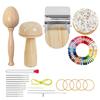 Knitting Patch Kit For Beginners Mending Jeans Socks Mushroom/ Egg Shape Knitting Patch With Hooks And Yarn Darning Thread Kit