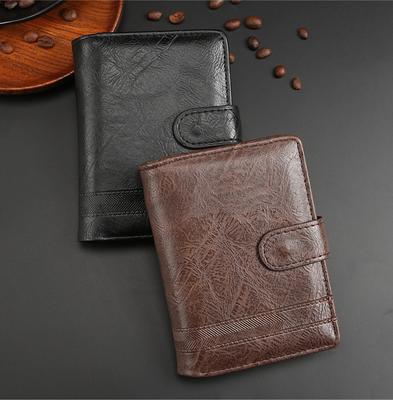 Portefeuilles en Cuir de Qualité pour Homme 3 Volets Pince à Billets Homme Business Décontracté Court Triplé Blocage RFID Porte-Cartes Étui de Voyage pour Passeport Bourse
