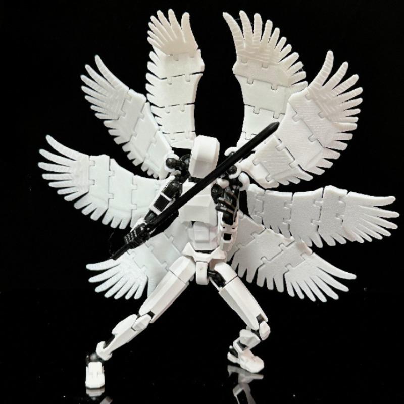 3D-gedruckte Glückspuppe 13 Gelenkige Bewegliche Puppe Ornament Fünfte Generation DIY Actionfigur Set Riesenschwert Titan Roboter Figur Jungen