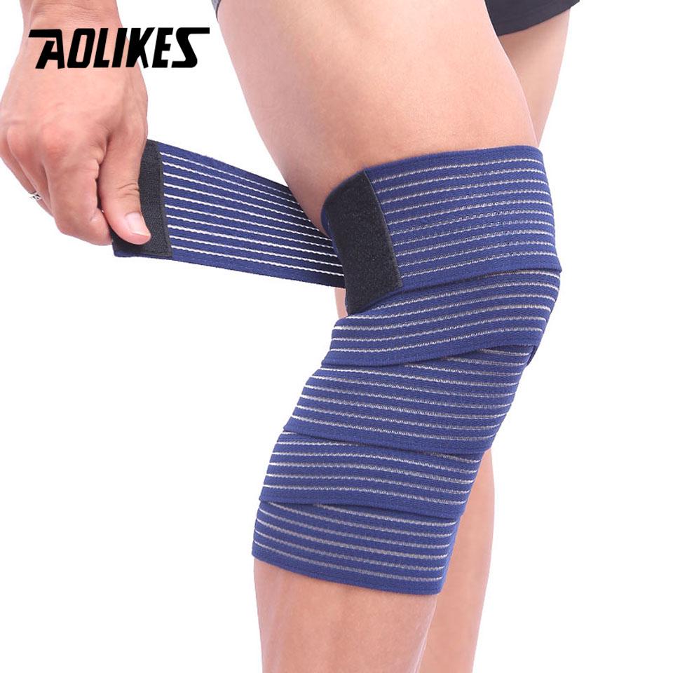 Aolikes Elastic Bandage Tape Knee Support Strap Shin Guard Compression Protector For Ankle Leg Wrist Wrap Sports
