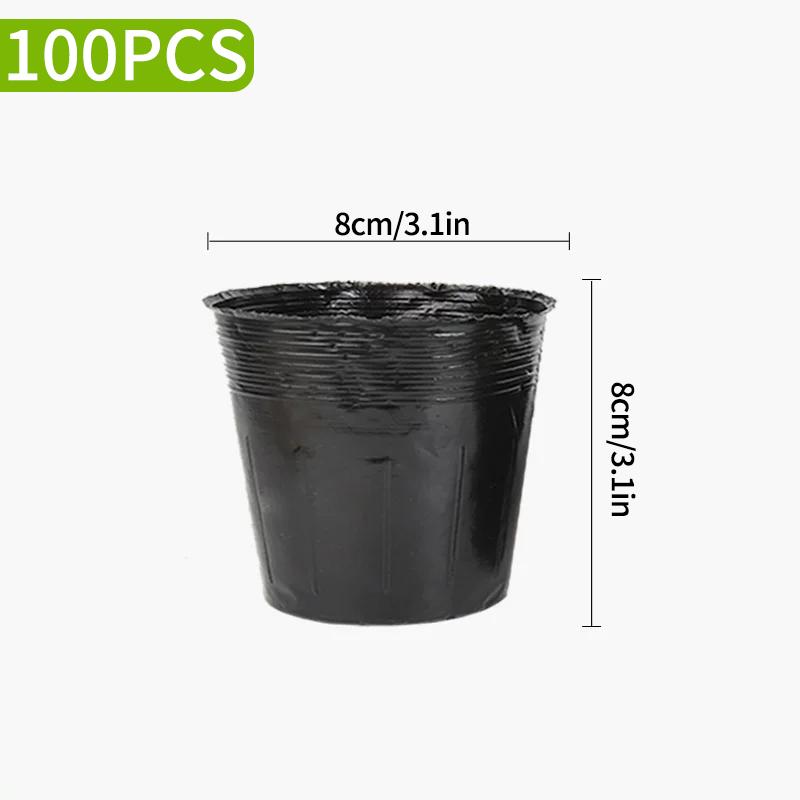 50/100pcs Black Seedling Nursery Pots Planting Pot Black Grow Bag Transplant Breathable Cup Vegetable Container Nursery Cup