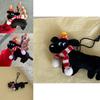 Cute Black Dog Plush Toy Christmas Ornament For Student Backpack Decoration Gift Short Plush, Black, 159cm