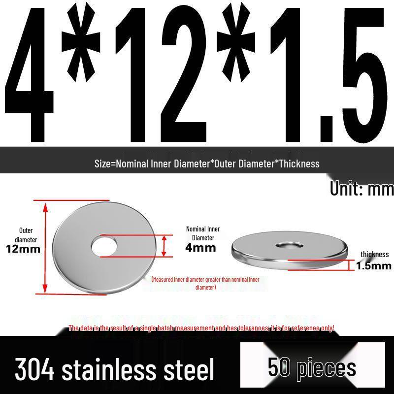 Thickened 304 Stainless Steel Flat Washer Spacer (M2-M36)