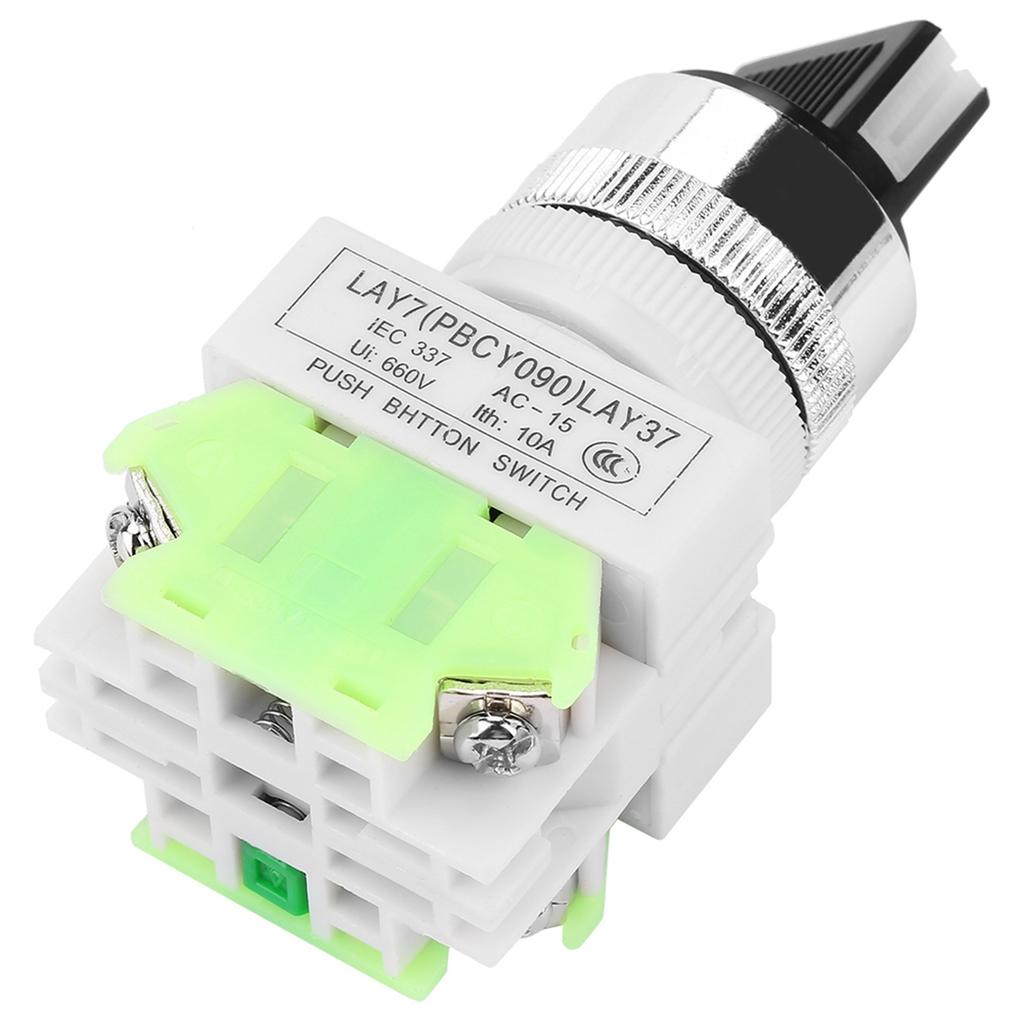 Selbsthemmender Drehschalter mit 3 Positionen, gehaltener Wahlschalter, LAY3720X31