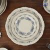 Shunxiang Blue Fog Flower Ceramic Tableware Set: Retro High-End Rice Bowl Plate for Luxurious Dining.