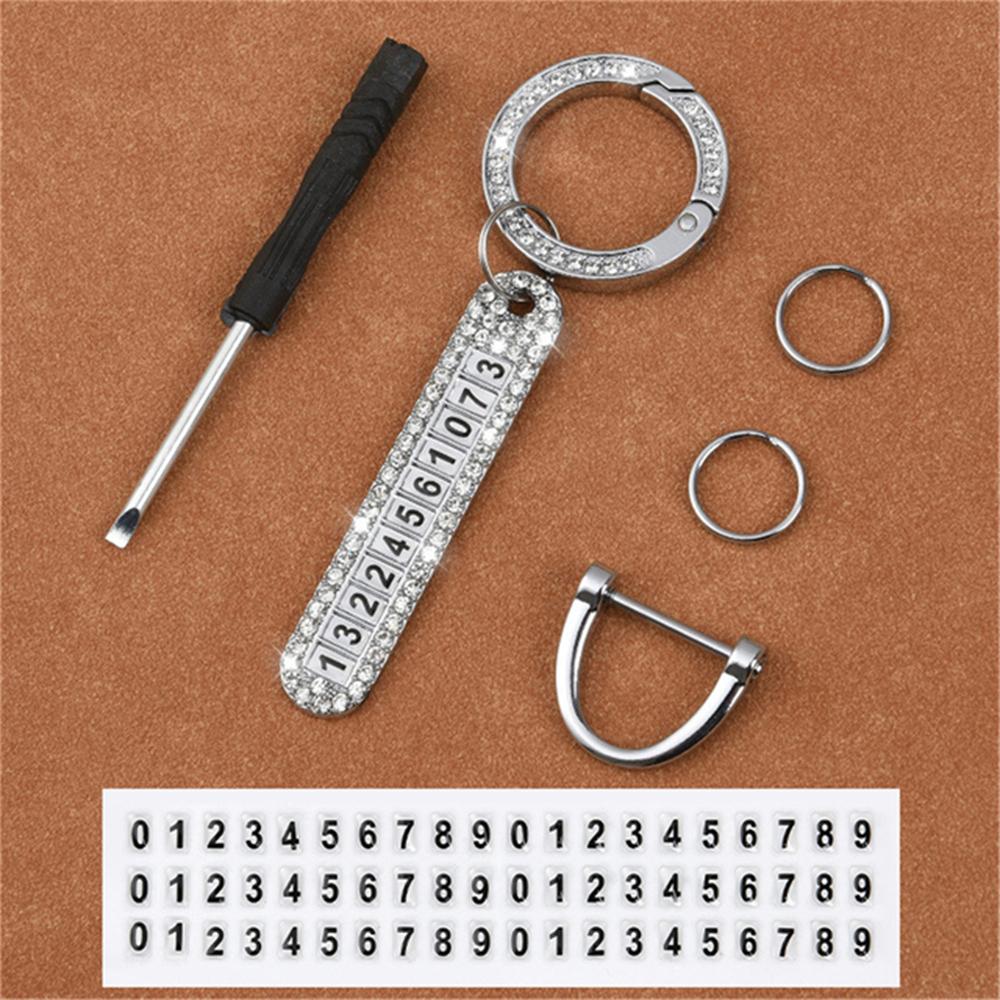 Креативные брелки с номером телефона Роскошные брелки со стразами Металлические брелки — фото 8