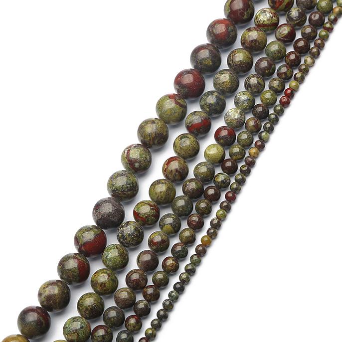 4-12mm/32-93pcs Natural Round Dragon Blood Jasper Stone Beads for DIY Jewelry Making