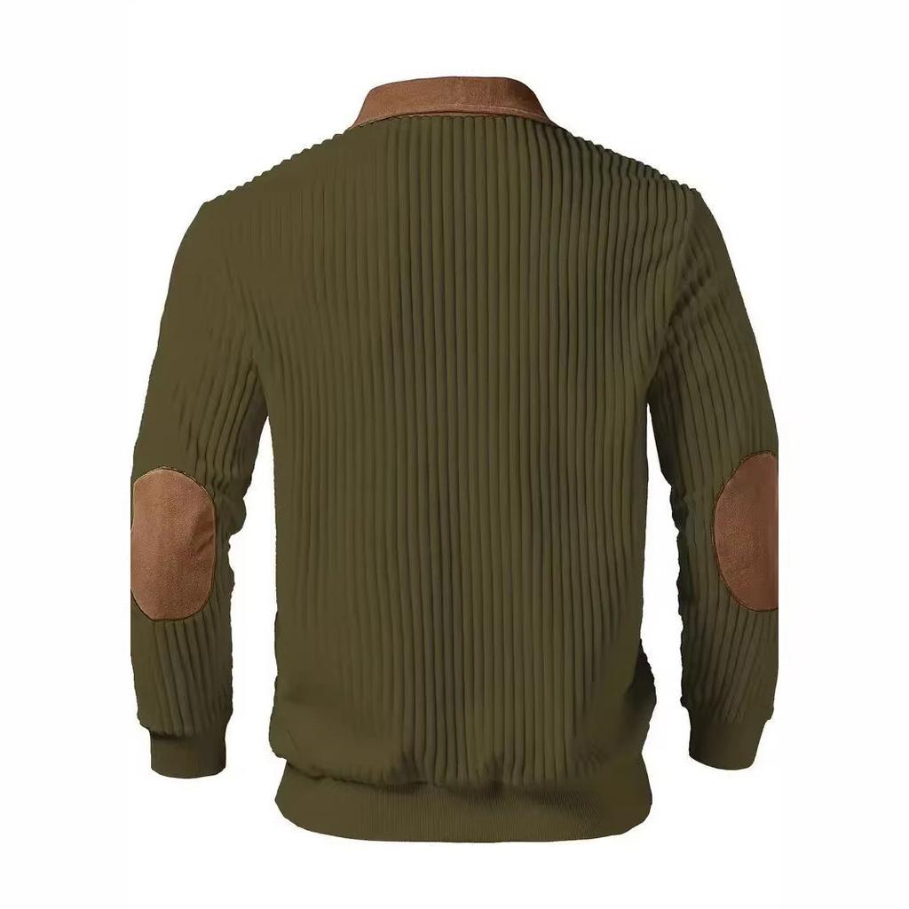 2026 Spring/Summer New Color-Plaid Striped Long-Sleeved Polo Shirt for Men, Fashionable and Casual Style with Collar