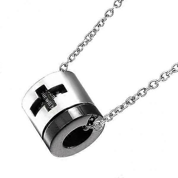 4xStainless Steel Charm Cross Pendant Necklace with Bible Verse Lord Prayer 1