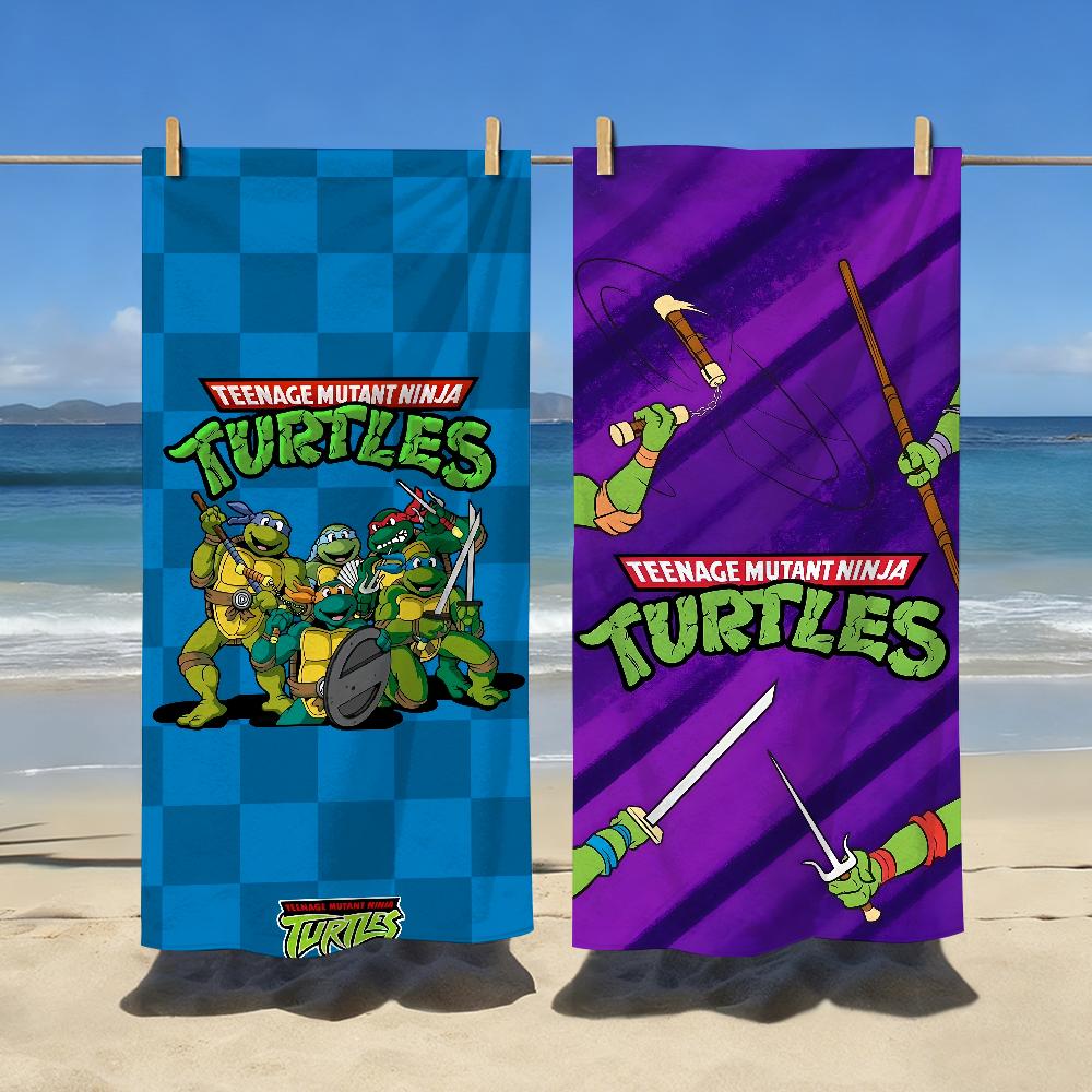 Classic Anime T-TMNT Towel Soft Pool Gift For Travel Gym Shower Camping Quick Dry Sports N-Ninja T-Turtles Large Beach Towels