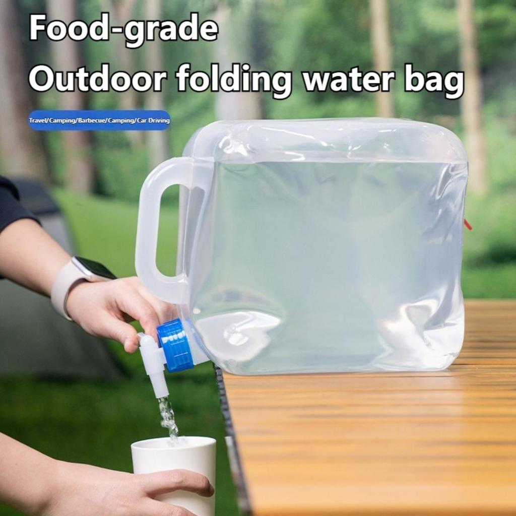 5-20L Foldable Water Bucket with Faucet Outdoor Emergency Portable Camping Car Water Bottle Water Bag Outdoor Folding
