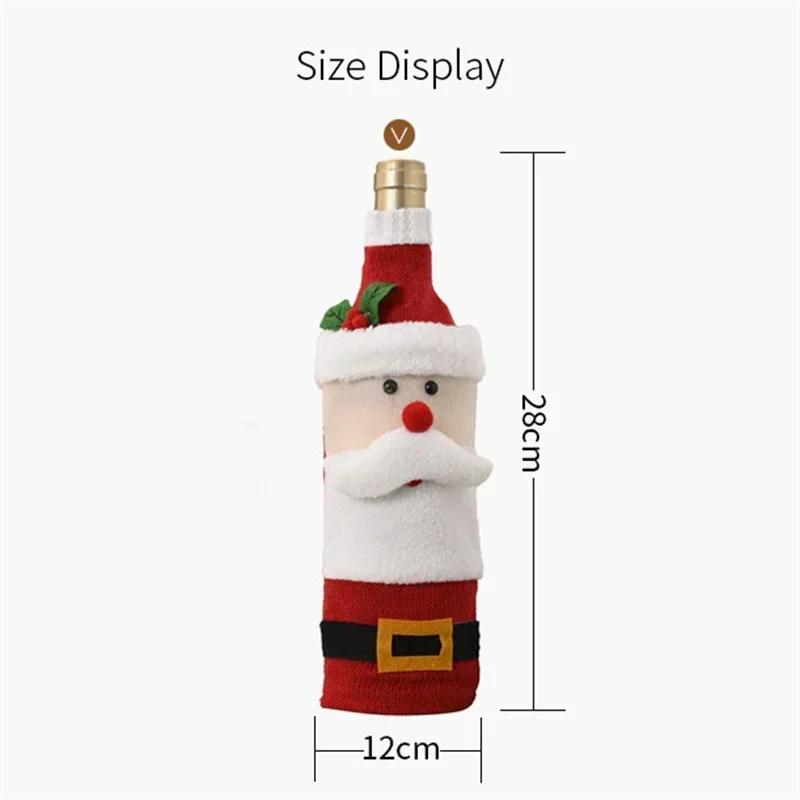 Christmas Wine Bottle Set Santa Snowman Wine Bottles Cover Bags for Christmas Party Dinner Table Ornaments New Year Decors Gifts