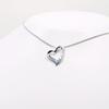 [Your and My Jewelry Box] Silver Natural Blue Topaz Open Heart Pendant Necklace [November Birthstone] 14186 [Gift Wrapped]
