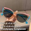 Gafas de Sol Moda Ojo de Gato Anti Luz Azul Presbicia para Mujeres Retro Lujo Exterior Protección UV Graduación 0 A +4.0