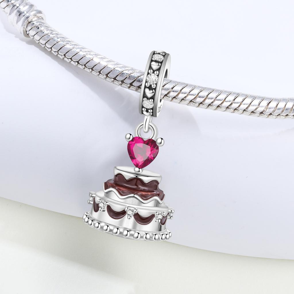 Copper Chocolate Love Cake Pendant Beads Original Pendants Bracelet Charm Jewelry Party Diy Trendy Gift
