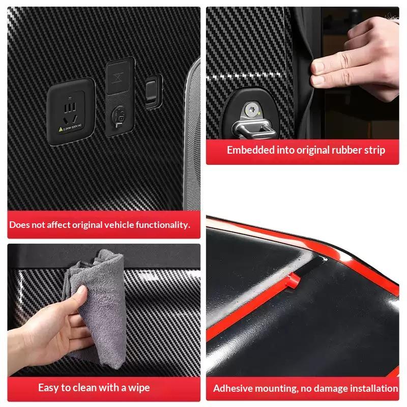 For BYD Ti7 Leopard 7 Titanium Car Tailgate Kick Plate Anti Kick Plates on Both Sides of The Trunk ABS Carbon Fiber Pattern