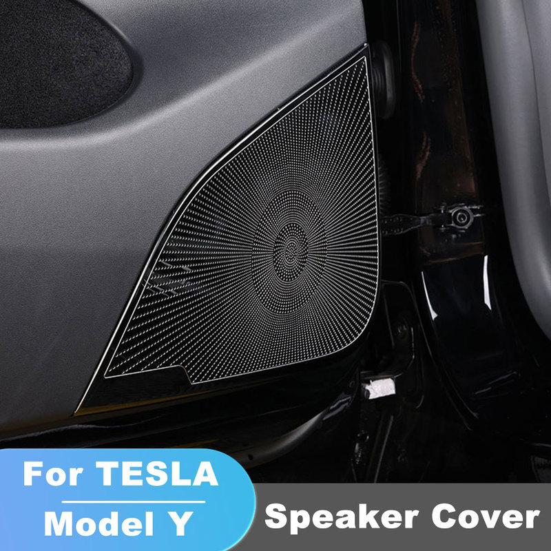For Tesla Model Y 20-24 Car Audio Speaker Cover Interior Trim Sticker Door Loudspeaker Cover Under Seat Outlet Vent Trim