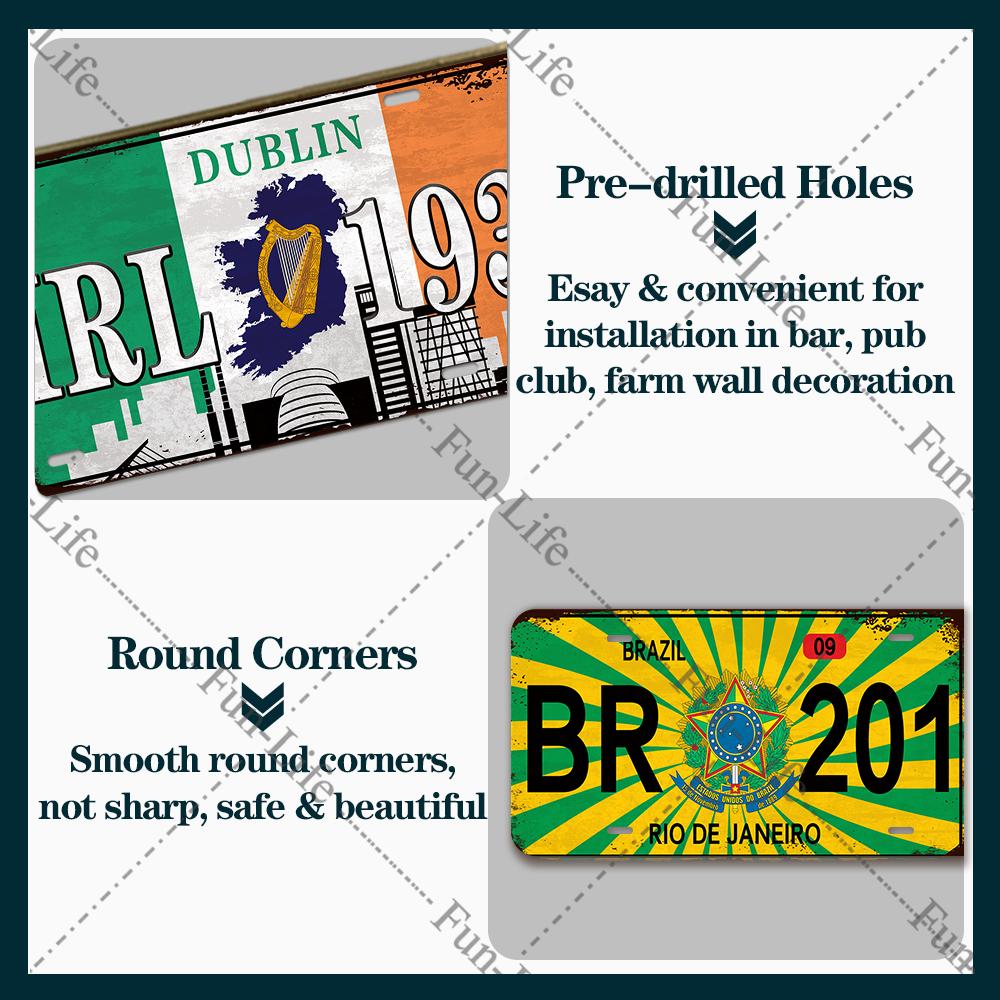Retro City Metal Sign Plaque Metal Vintage Plate Tin Sign Wall Decor for Home/Art/ Pub/Bar/Wall Decoration 15x30cm