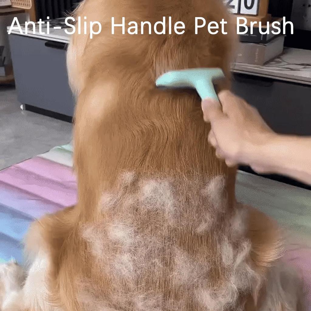 New Flea Comb For Cats Dogs Grooming Brush, V-Shaped Teeth Shedding, Gentle Deshedding Ergonomic Handle